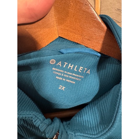 Athleta Salutation Jacket Ribbed Full Zip Long Sleeve Thumbholes Size 2X - Picture 9 of 9
